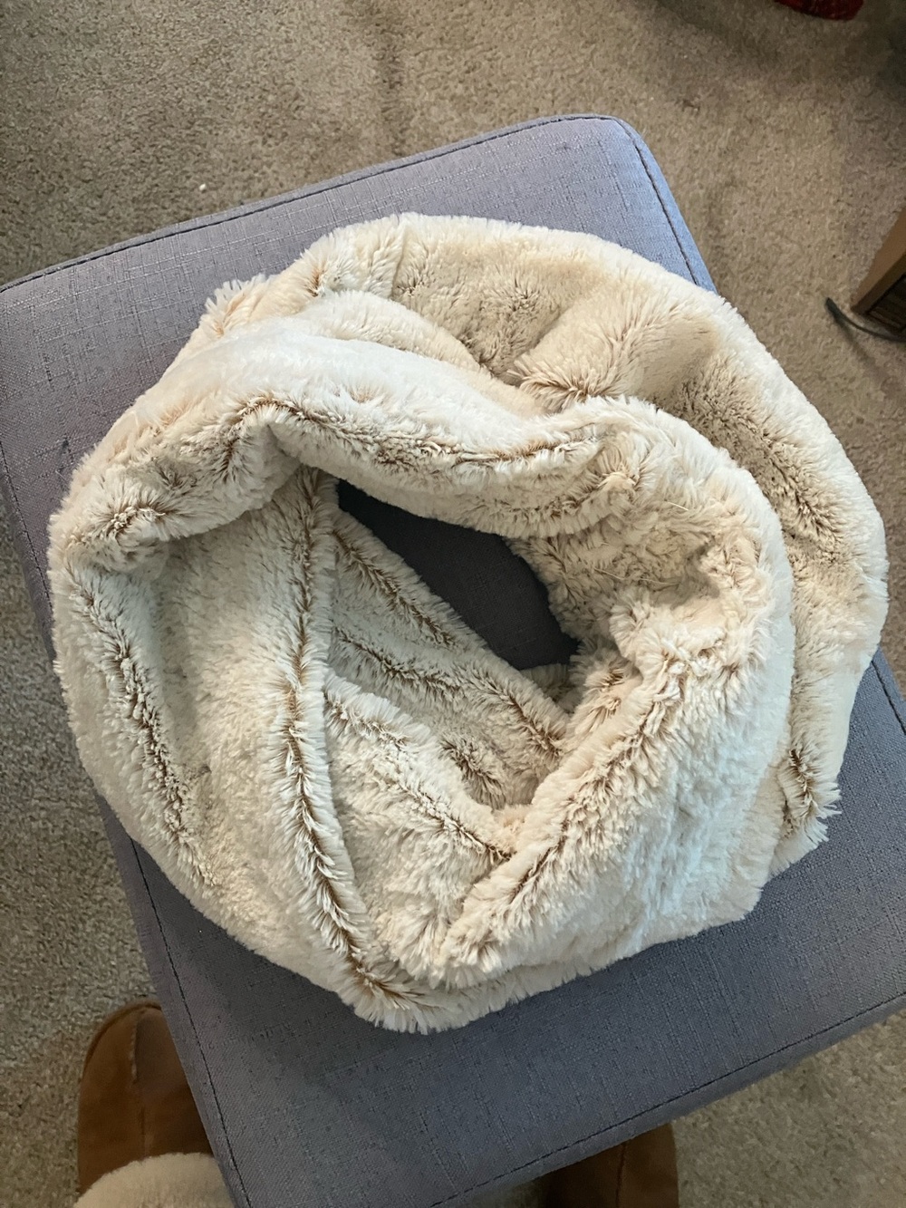Cozy Plush Infinity Scarf in Cream